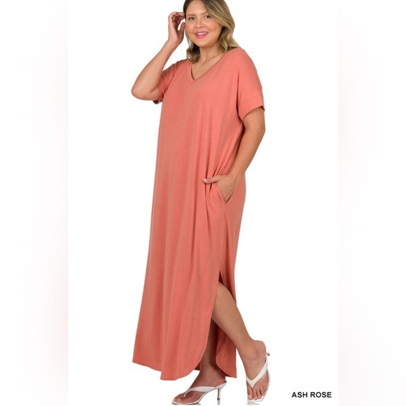 Zenana Outfitters Dresses & Skirts - Zenana Plus Shirt Maxi Dress